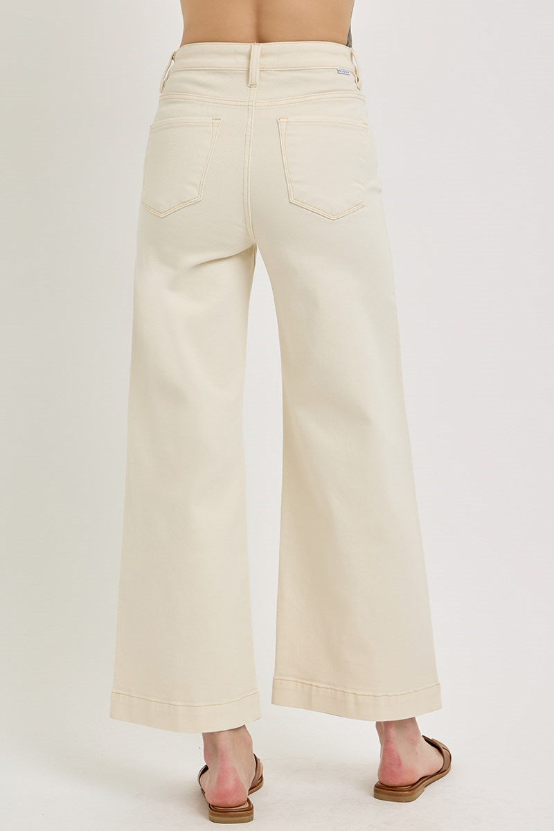 "Tessie" Cropped Cream Jeans - The Katie Grace Boutique