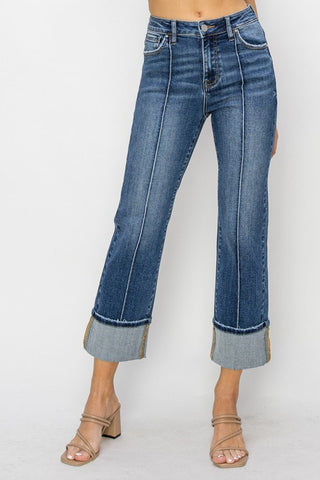 "Jean" Ankle Cuffed Jeans - The Katie Grace Boutique