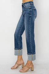 "Jean" Ankle Cuffed Jeans - The Katie Grace Boutique