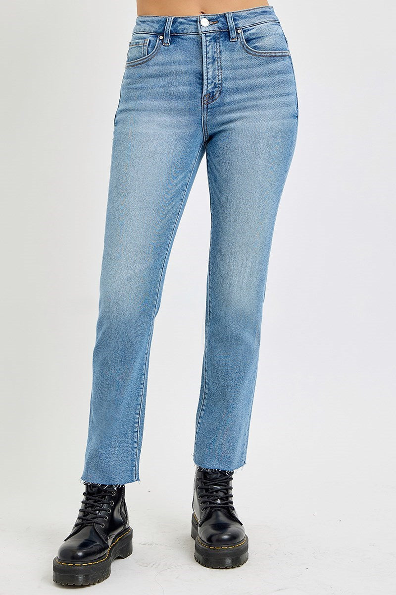 "Jesse" Straight Leg Jeans with Tummy Control - The Katie Grace Boutique