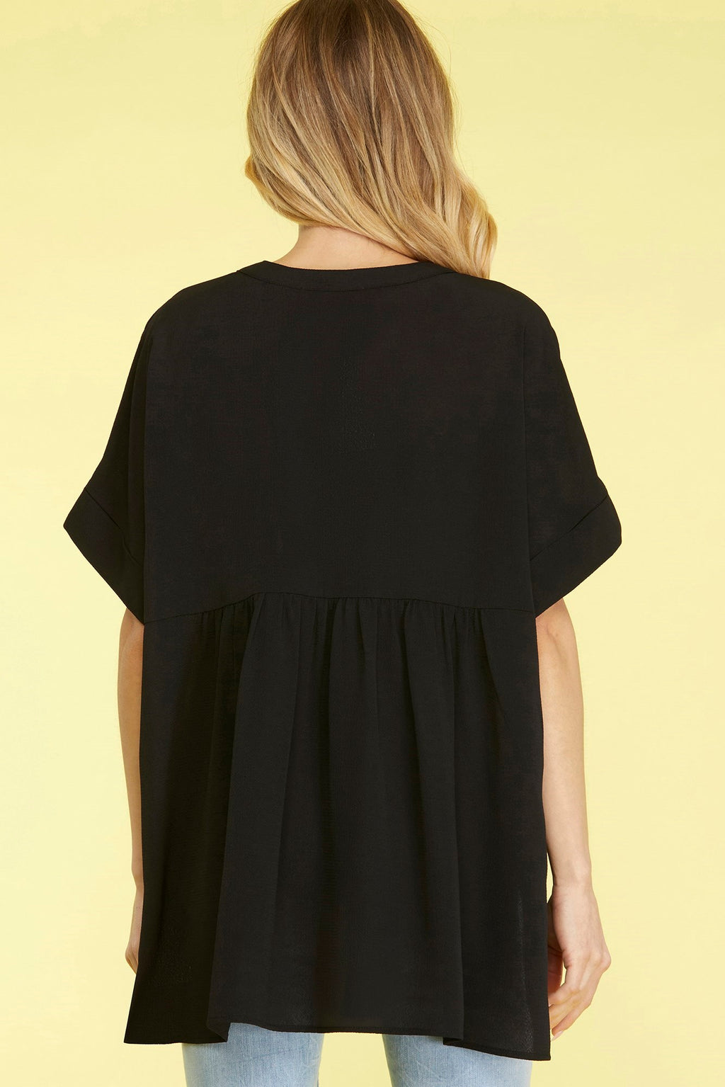 "Elise" V Neck Blouse - The Katie Grace Boutique