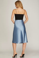 "Emmy" Satin Midi Dress - The Katie Grace Boutique