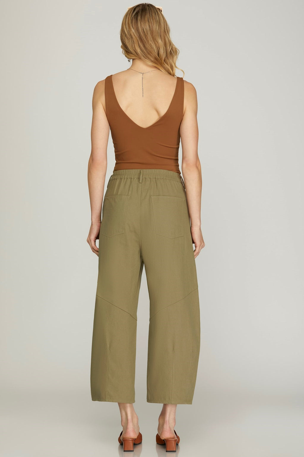 "Thea" Twill Barrel Pants - The Katie Grace Boutique