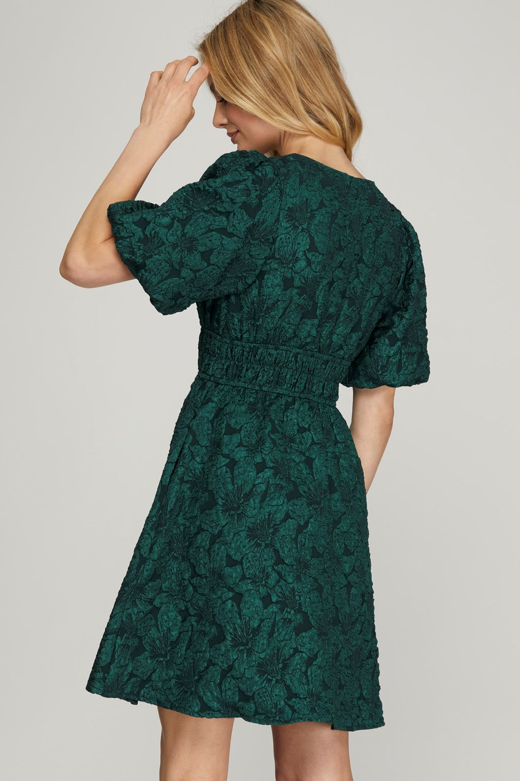 "Arya" Jacquard Dress - The Katie Grace Boutique