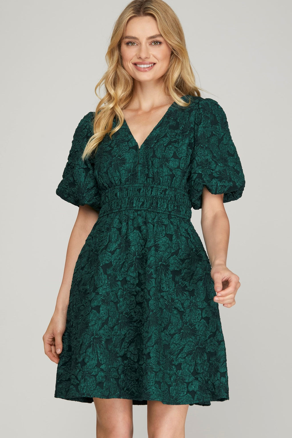 "Arya" Jacquard Dress - The Katie Grace Boutique