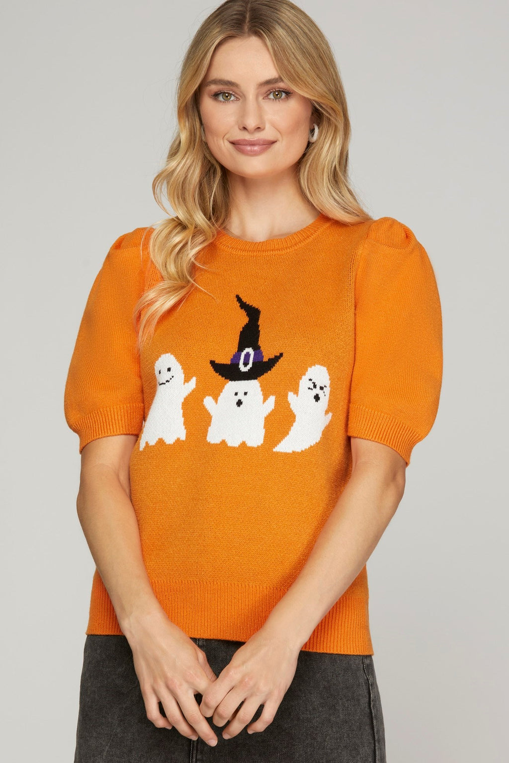 "Luna" Happy Ghost Sweater, 2 colors - The Katie Grace Boutique