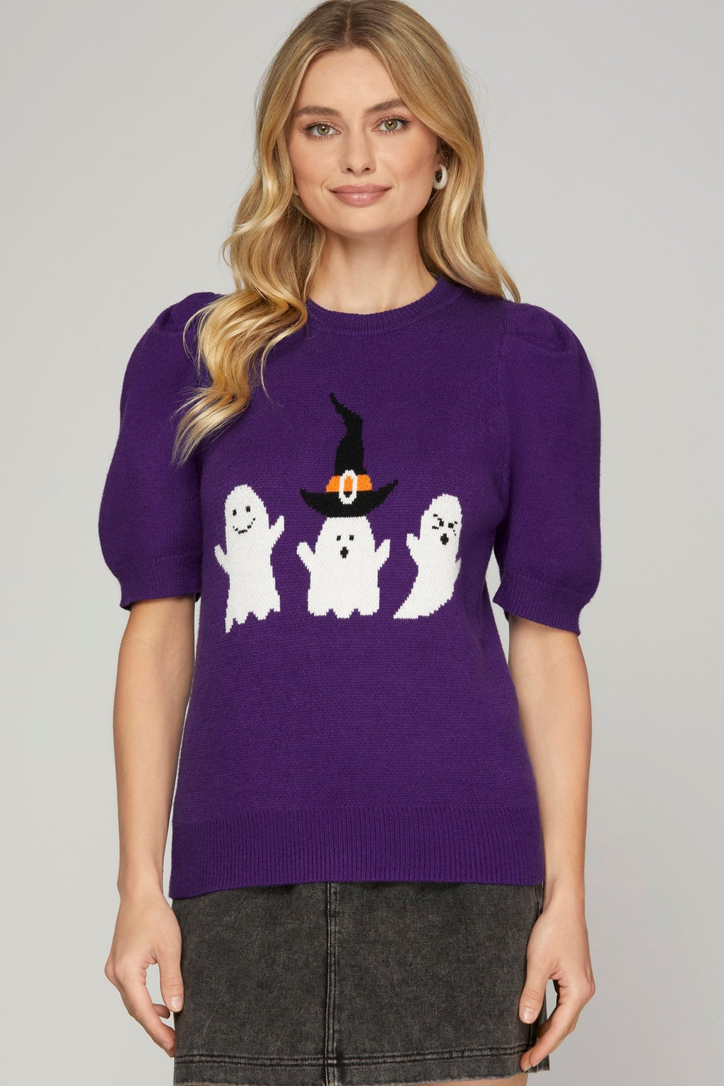 "Luna" Happy Ghost Sweater, 2 colors - The Katie Grace Boutique