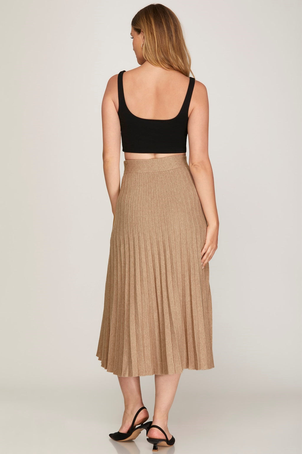 "Juliette" Pleated Sweater Midi Skirt - The Katie Grace Boutique