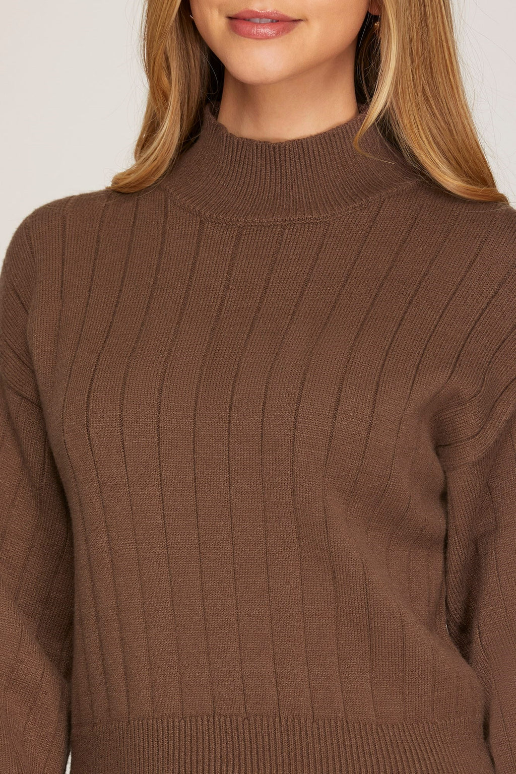 "Adele" Mock Neck Cropped Sweater, 3 colors - The Katie Grace Boutique