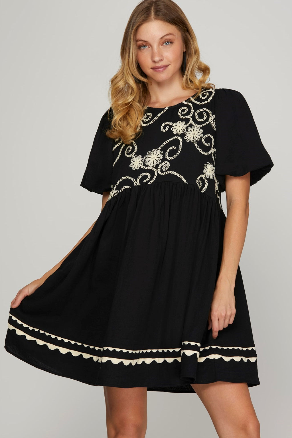 "Morgan" Embroidered Dress - The Katie Grace Boutique