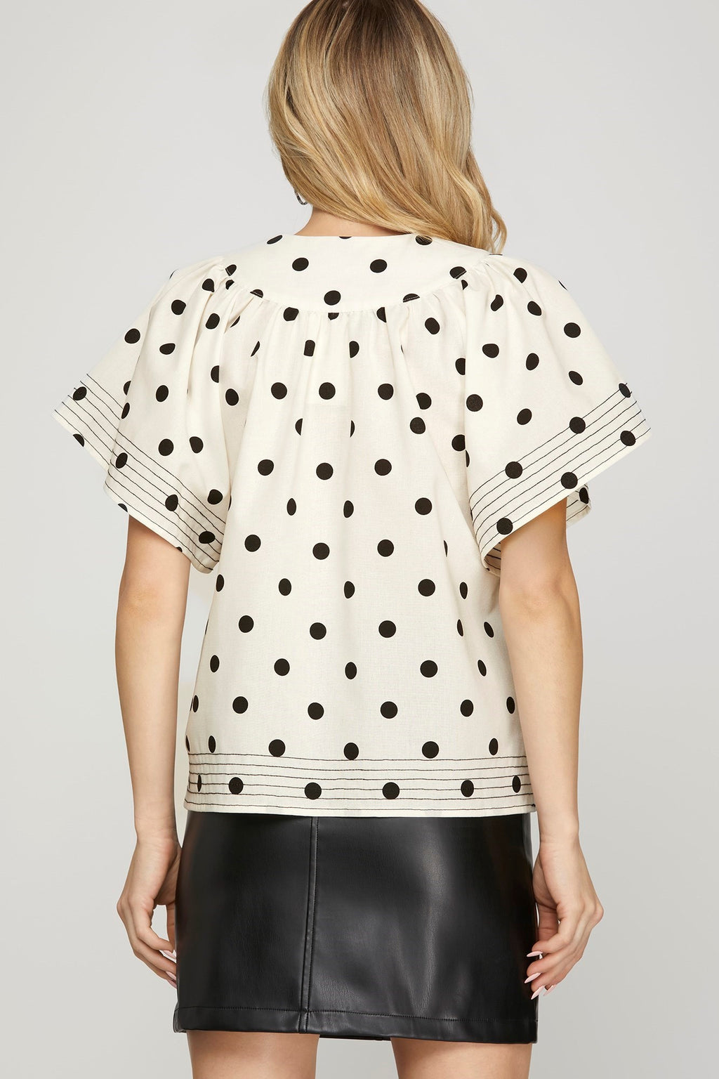 "Crista" Polka Dot Blouse - The Katie Grace Boutique