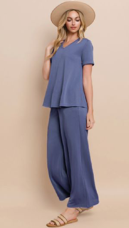 "Brexley" Modal Separates, Blue - The Katie Grace Boutique