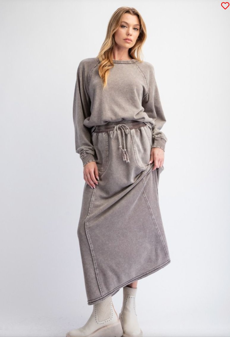 "Carter" Mineral Washed Separates, Ash Grey - The Katie Grace Boutique