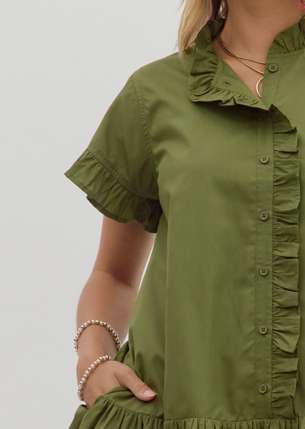 "Olivia" Ruffled Dress - The Katie Grace Boutique