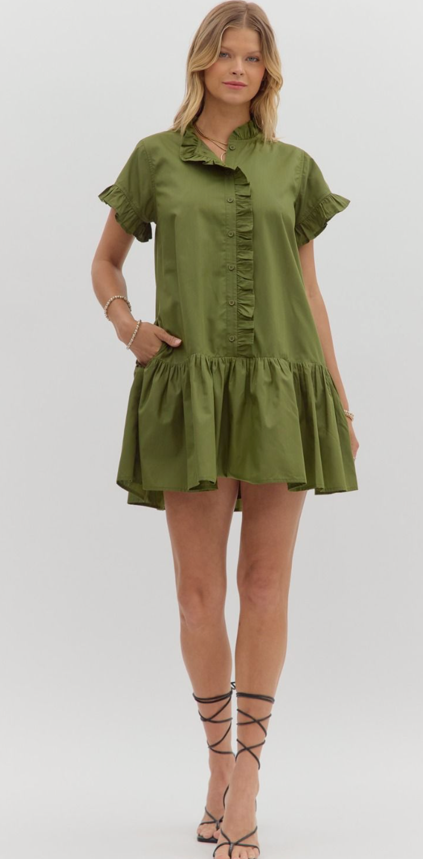 "Olivia" Ruffled Dress - The Katie Grace Boutique