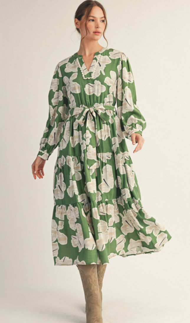 "Caroline" Midi Dress - The Katie Grace Boutique