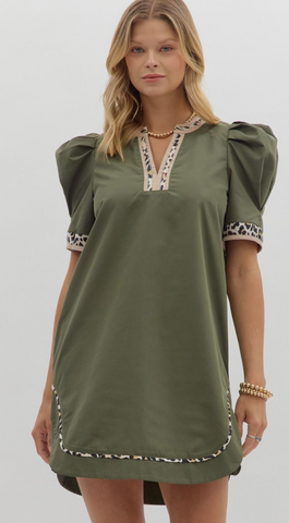 "Kimmie" Puff Sleeve Dress - The Katie Grace Boutique