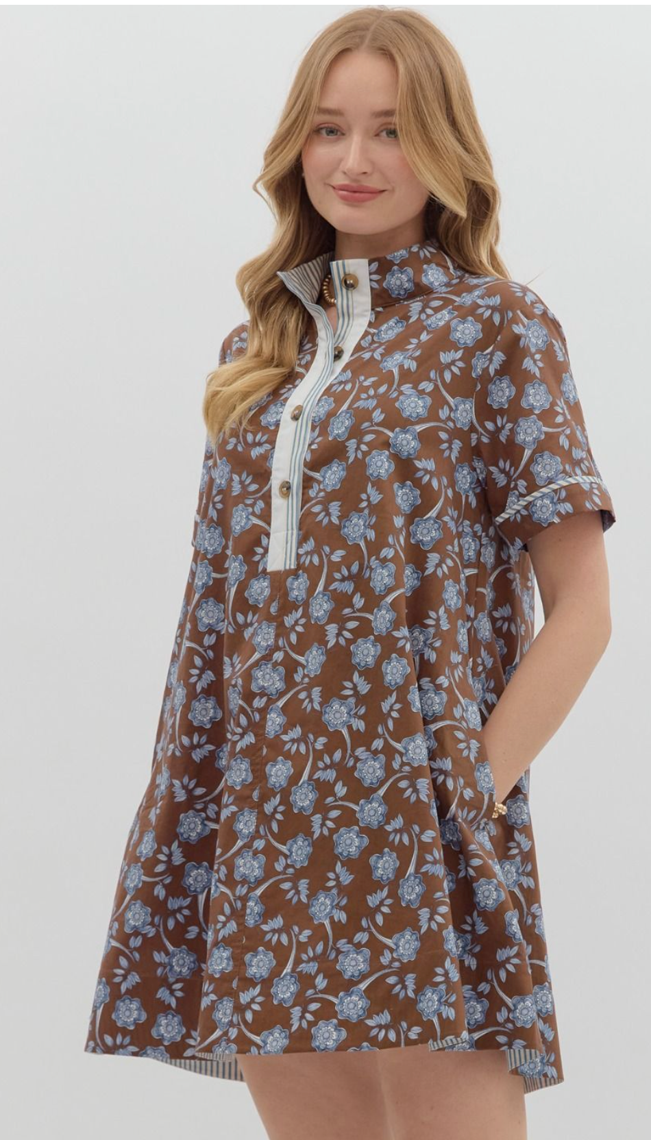 "Yancy" Floral and Stripe Dress - The Katie Grace Boutique