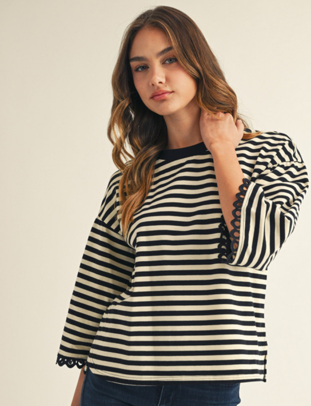 "Bianca" Striped Top - The Katie Grace Boutique