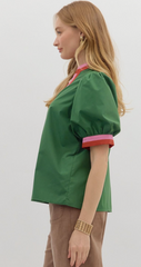 "Tanya" Puff Sleeve Shirt - The Katie Grace Boutique