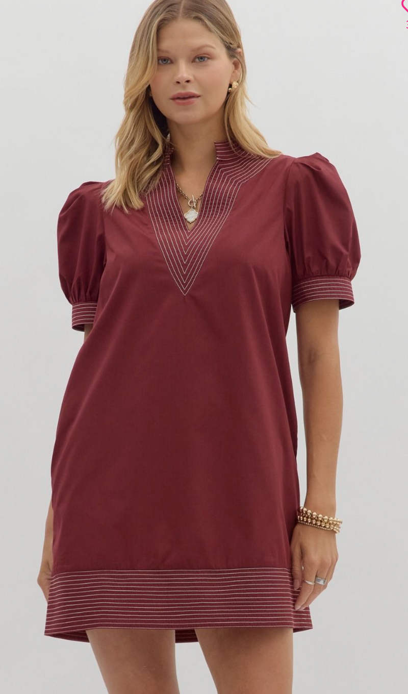 "Harper" Puff Sleeve Dress - The Katie Grace Boutique