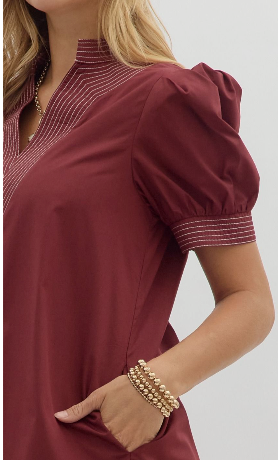 "Harper" Puff Sleeve Dress - The Katie Grace Boutique