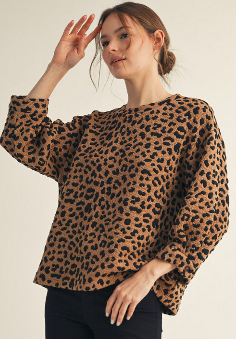 "Rachel" Leopard Pullover - The Katie Grace Boutique