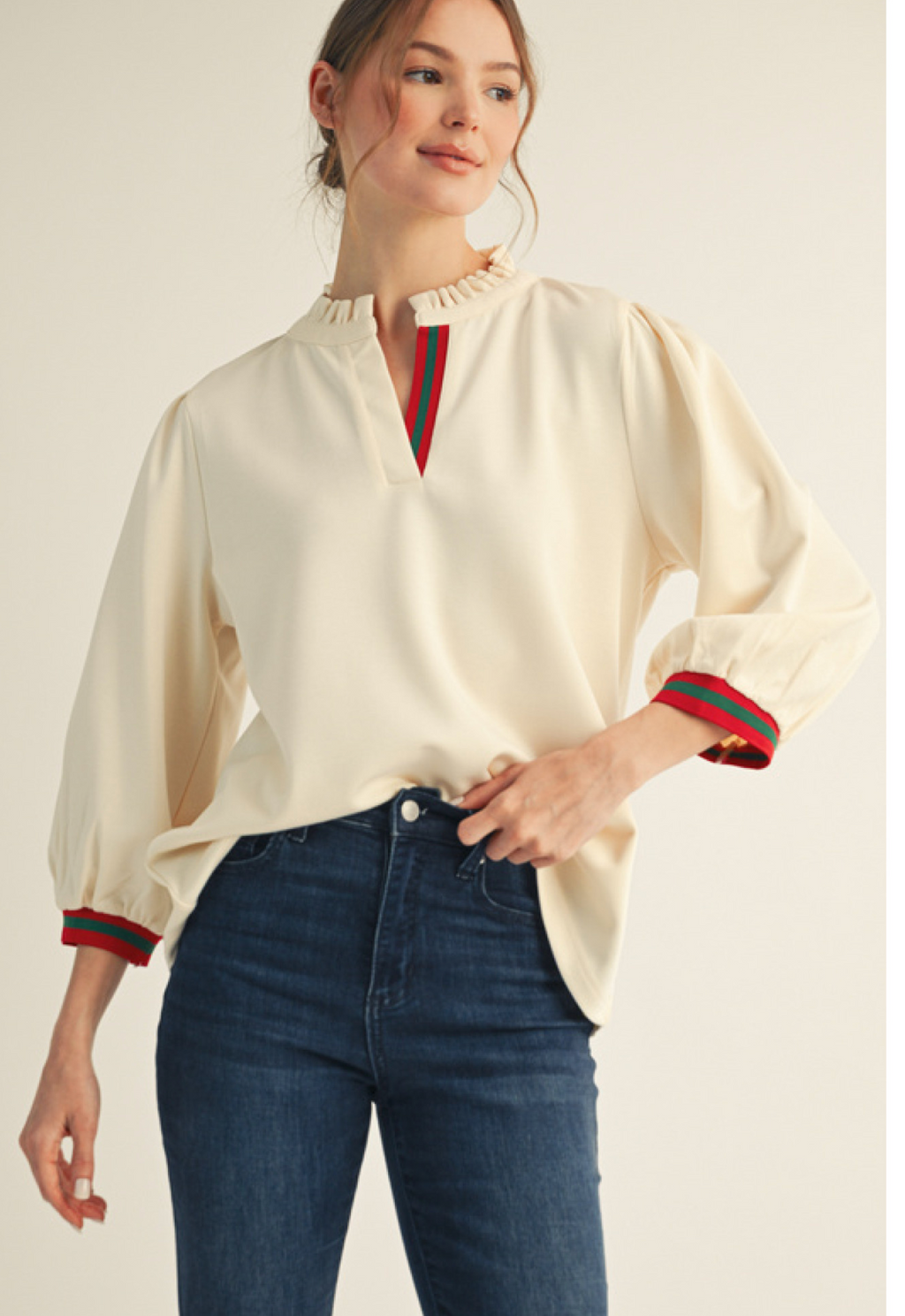 "Lorna" Luxe Knit Stripe Top - The Katie Grace Boutique