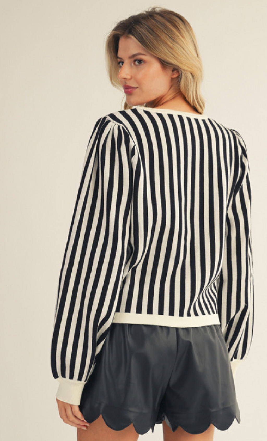 "Rosie" Striped Button Down Sweater