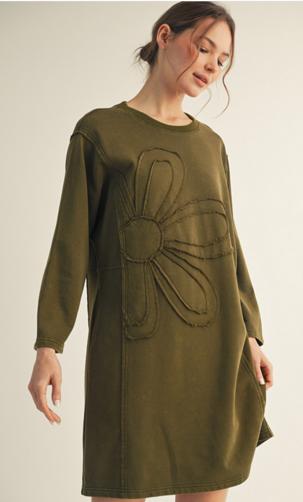 "Shea" Applique Flower Dress, 2 colors - The Katie Grace Boutique