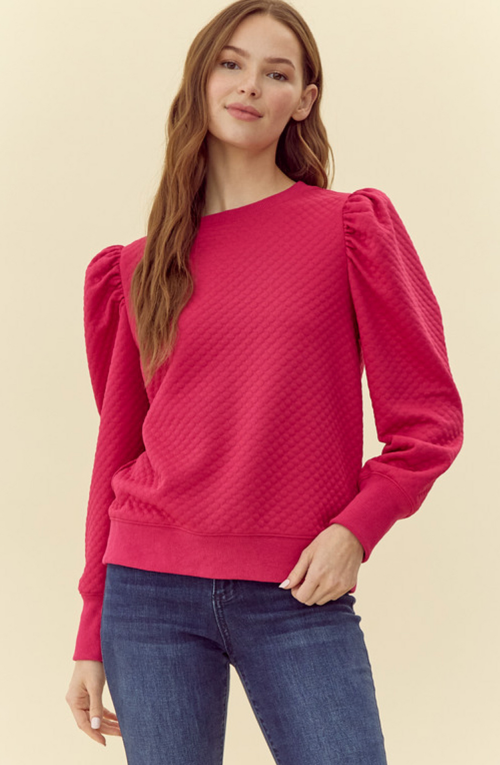 "Lillie" Puff Sleeve Pullover, 3 colors - The Katie Grace Boutique