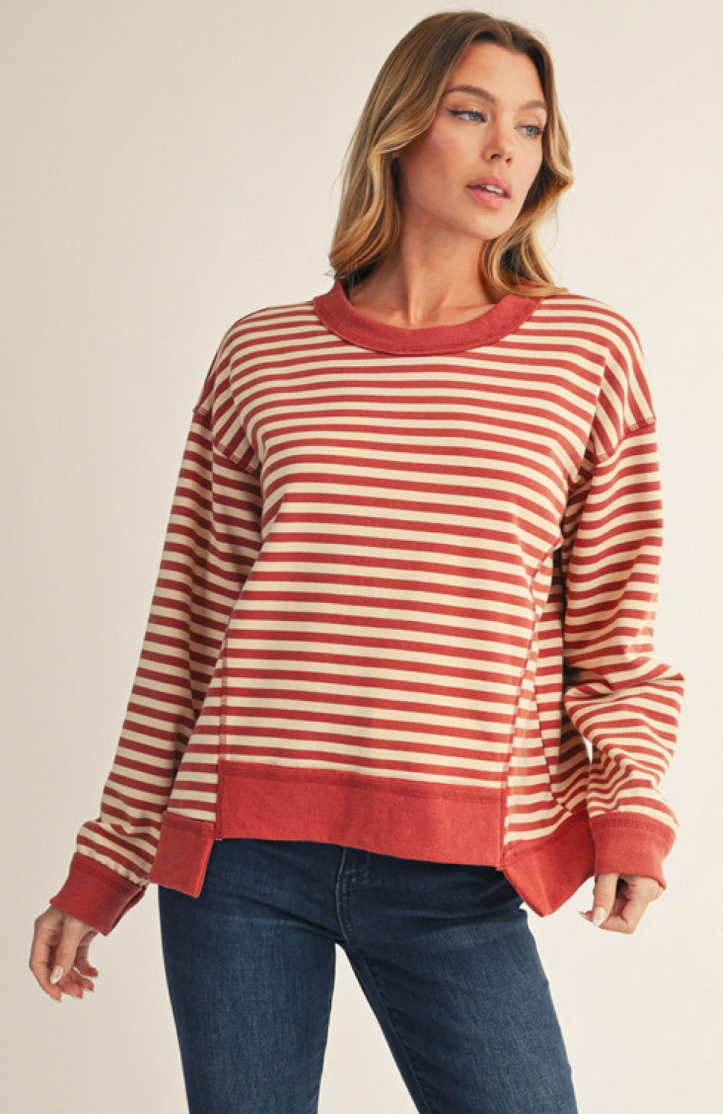 "Wendy" Striped Pullover, 2 colors - The Katie Grace Boutique