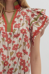 "Shea" Floral Blouse - The Katie Grace Boutique