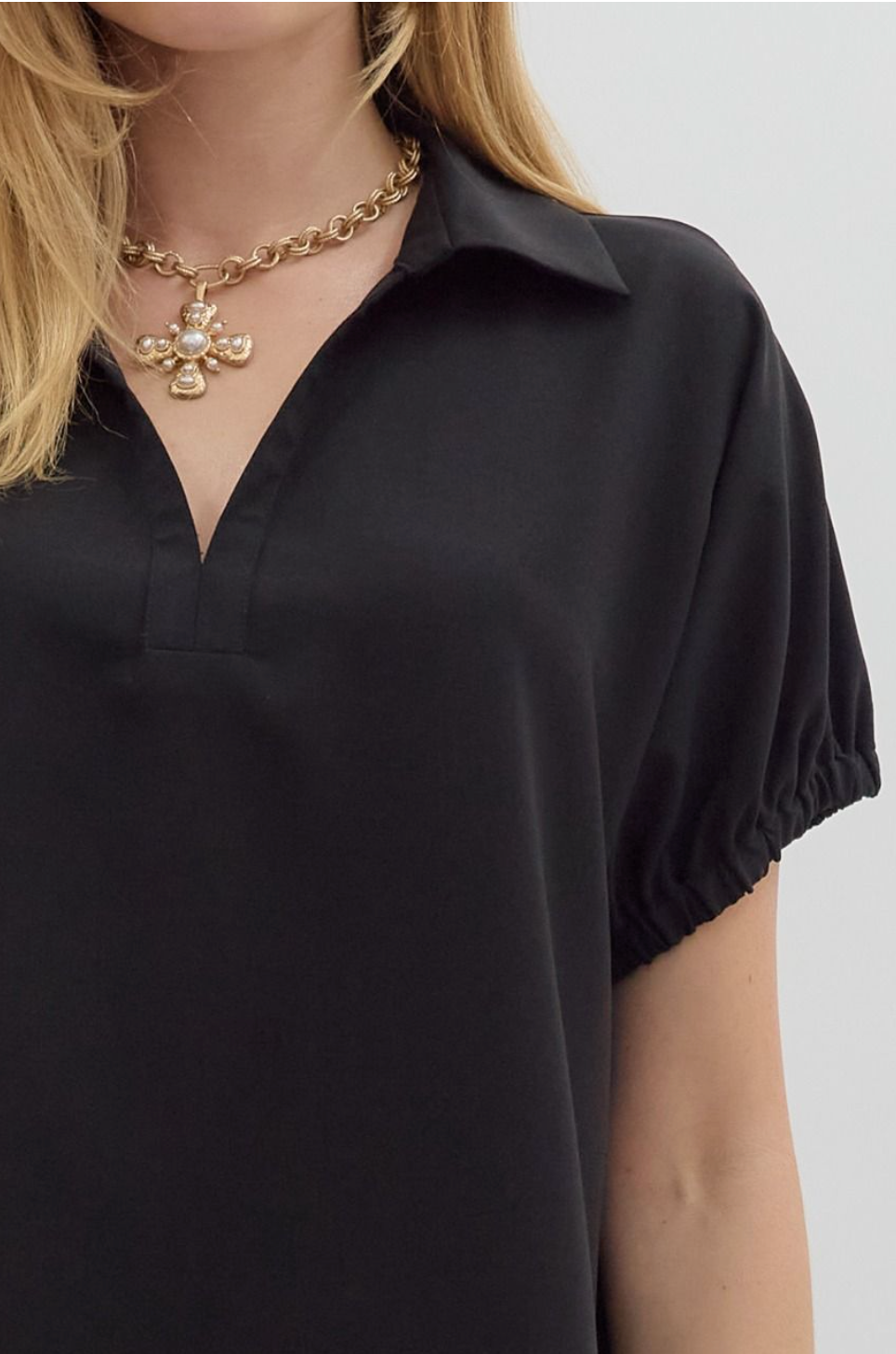 "Lane" Collared Blouse, 2 colors - The Katie Grace Boutique