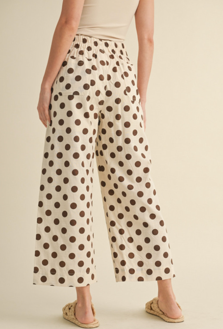 "Britt" Polka Dot Pants, Brown