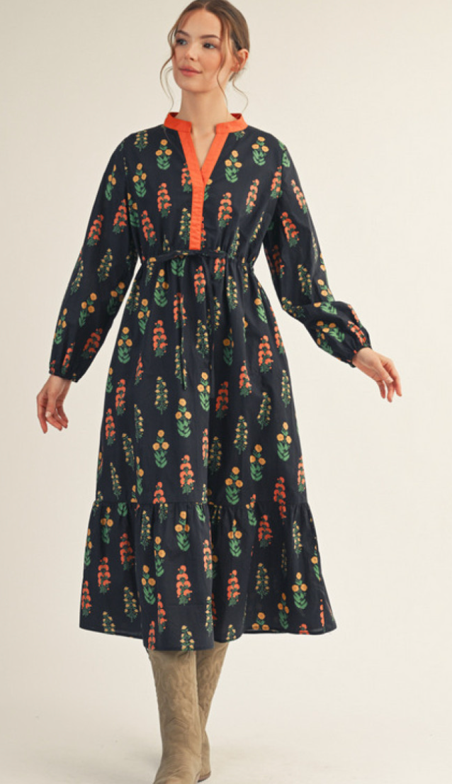 "Benita" Midi Dress, 2 colors - The Katie Grace Boutique