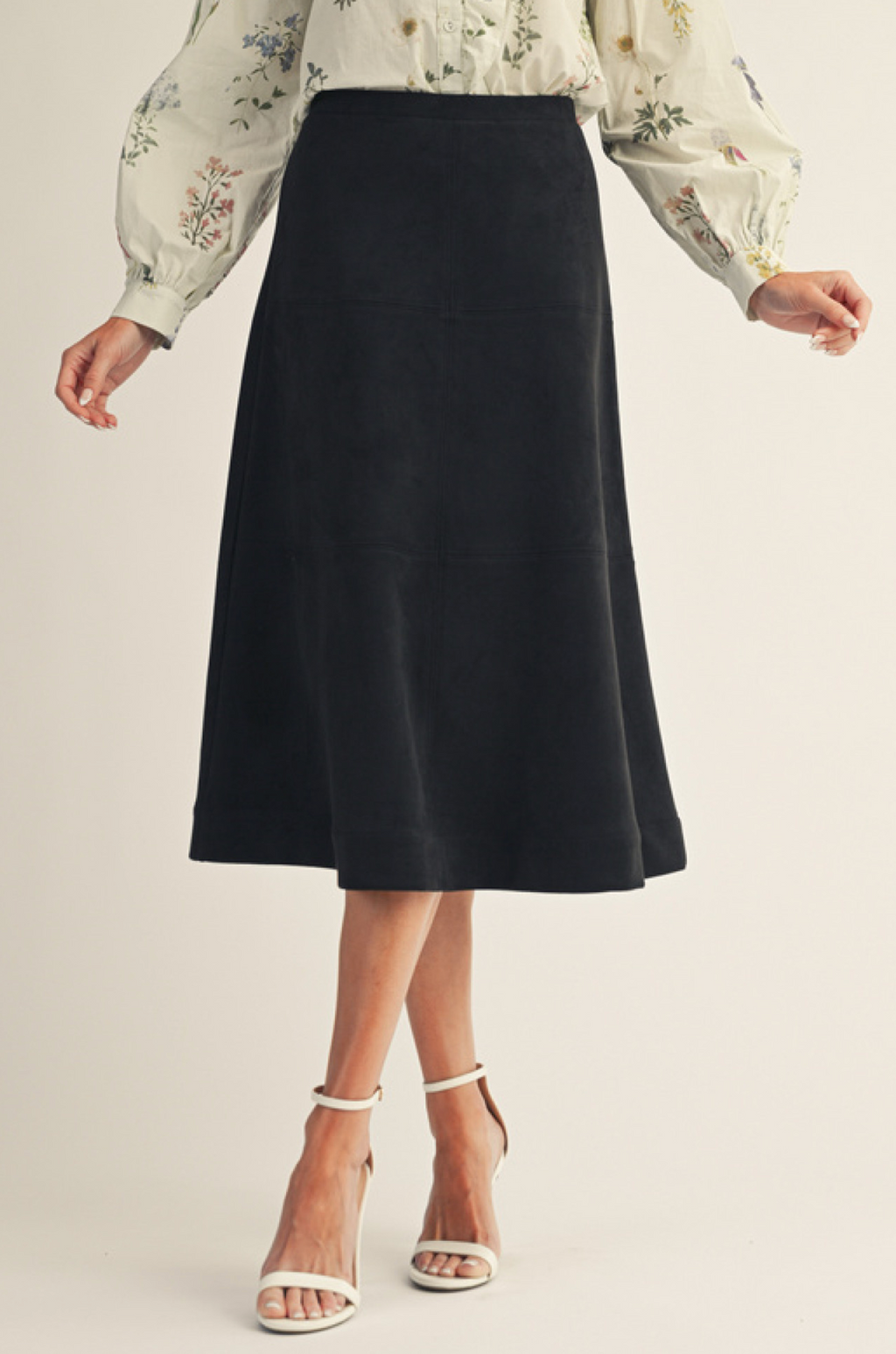 "Chelsea" Suede Midi Skirt, 2 colors - The Katie Grace Boutique