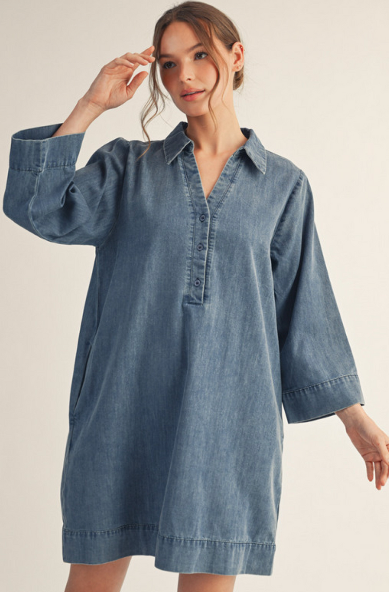 "Elise" Soft Denim Dress