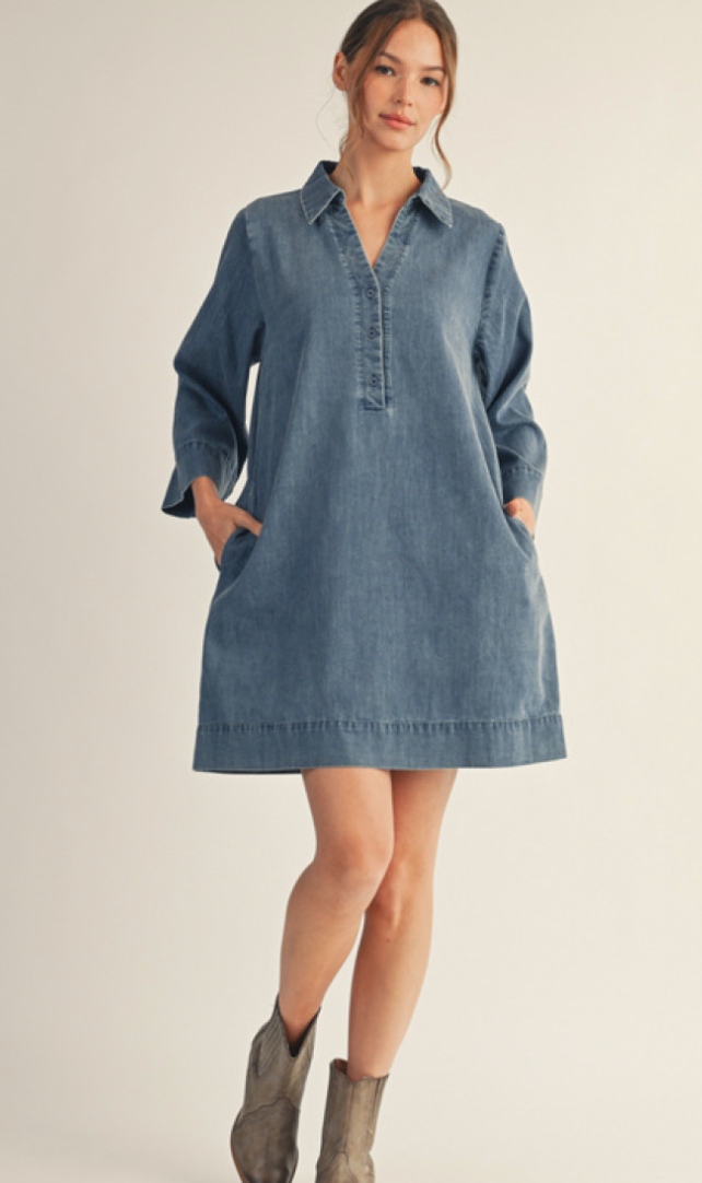 "Elise" Soft Denim Dress