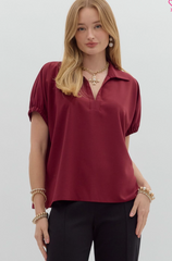 "Kell" Collared Blouse - The Katie Grace Boutique