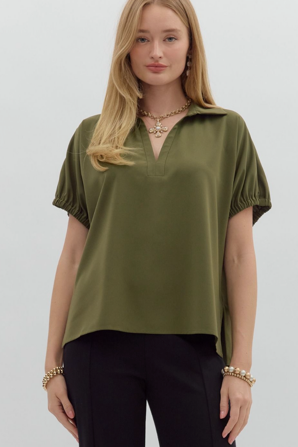 "Kell" Collared Blouse