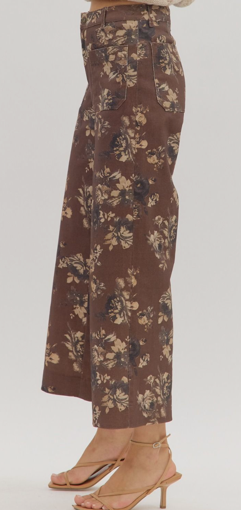 "Nikki" Brown Floral Pants