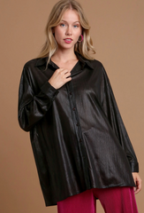 "Verna" Metallic Blouse - The Katie Grace Boutique