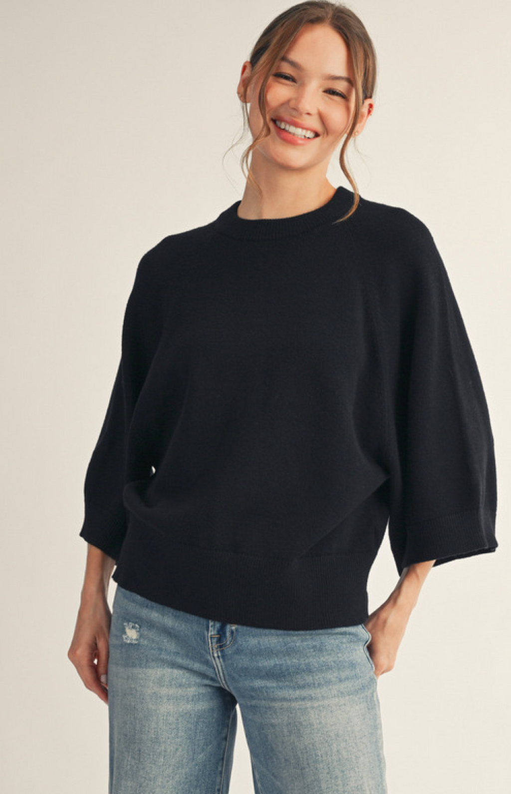 "Luna" Wide Sleeve Sweater - The Katie Grace Boutique
