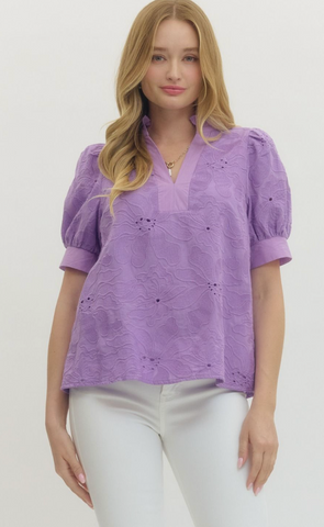 "Jasmine" Embroidered Blouse - The Katie Grace Boutique