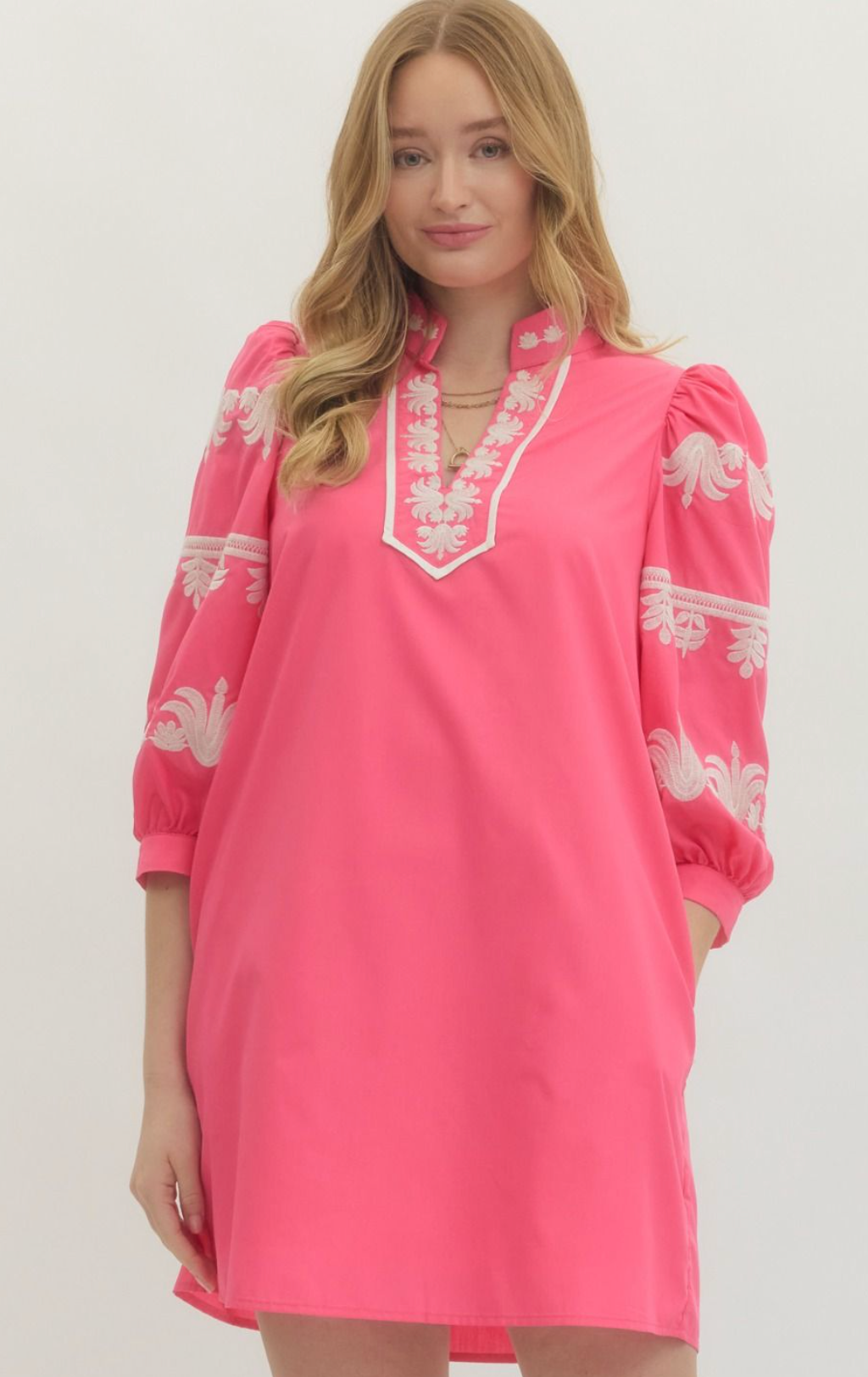 "Heather" Embroidered Dress - The Katie Grace Boutique