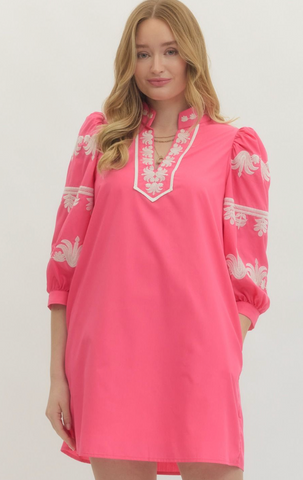 "Heather" Embroidered Dress - The Katie Grace Boutique