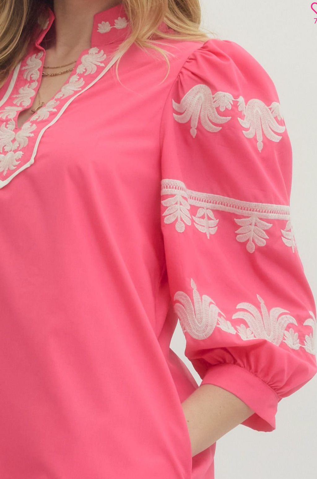 "Heather" Embroidered Dress - The Katie Grace Boutique