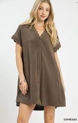 "Sophia" Scalloped Linen Dress, 3 colors - The Katie Grace Boutique