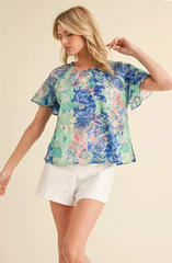 "Tessie" Floral Blouse, 2 colors - The Katie Grace Boutique